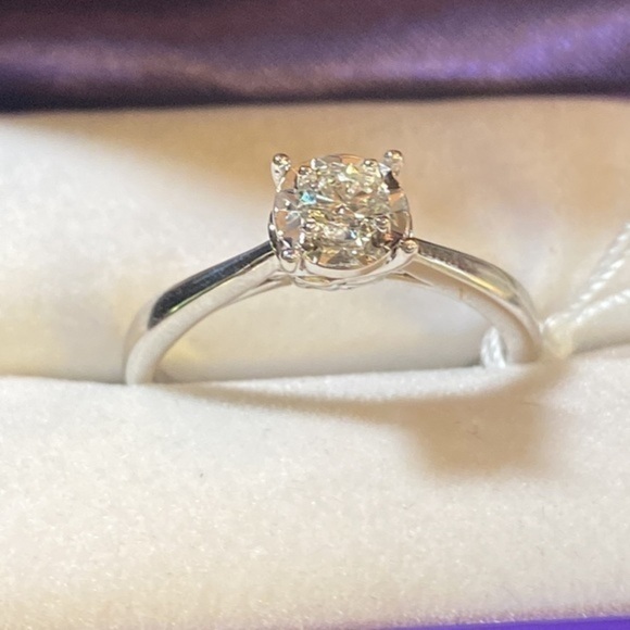 Dimond ring-“rhapsody” 14K white gold single stone wedding proposal engagement - Picture 3 of 3